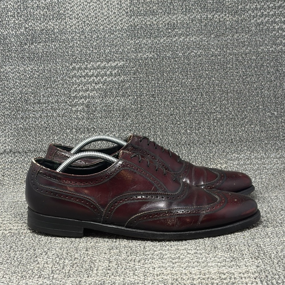 Vintage Florsheim Imperial 93327 Men's 11.5B Burgundy Leather Wingtip Shoes